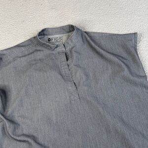 Figs Rafaela Oversized Sleeveless Scrub Top Medium Gray Mandarin WXXSW1003 Nurse